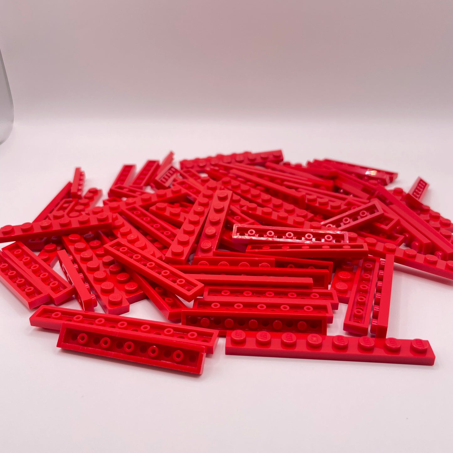 LEGO  Plates, 1x Wide, Long, Red, Approx. 90g