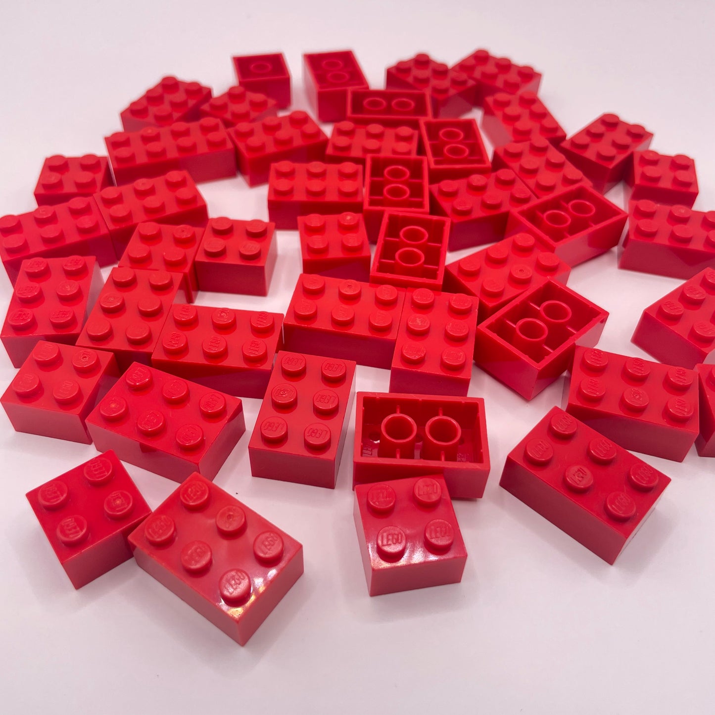 LEGO 2x,Medium Bricks, Red, Approx. 80g