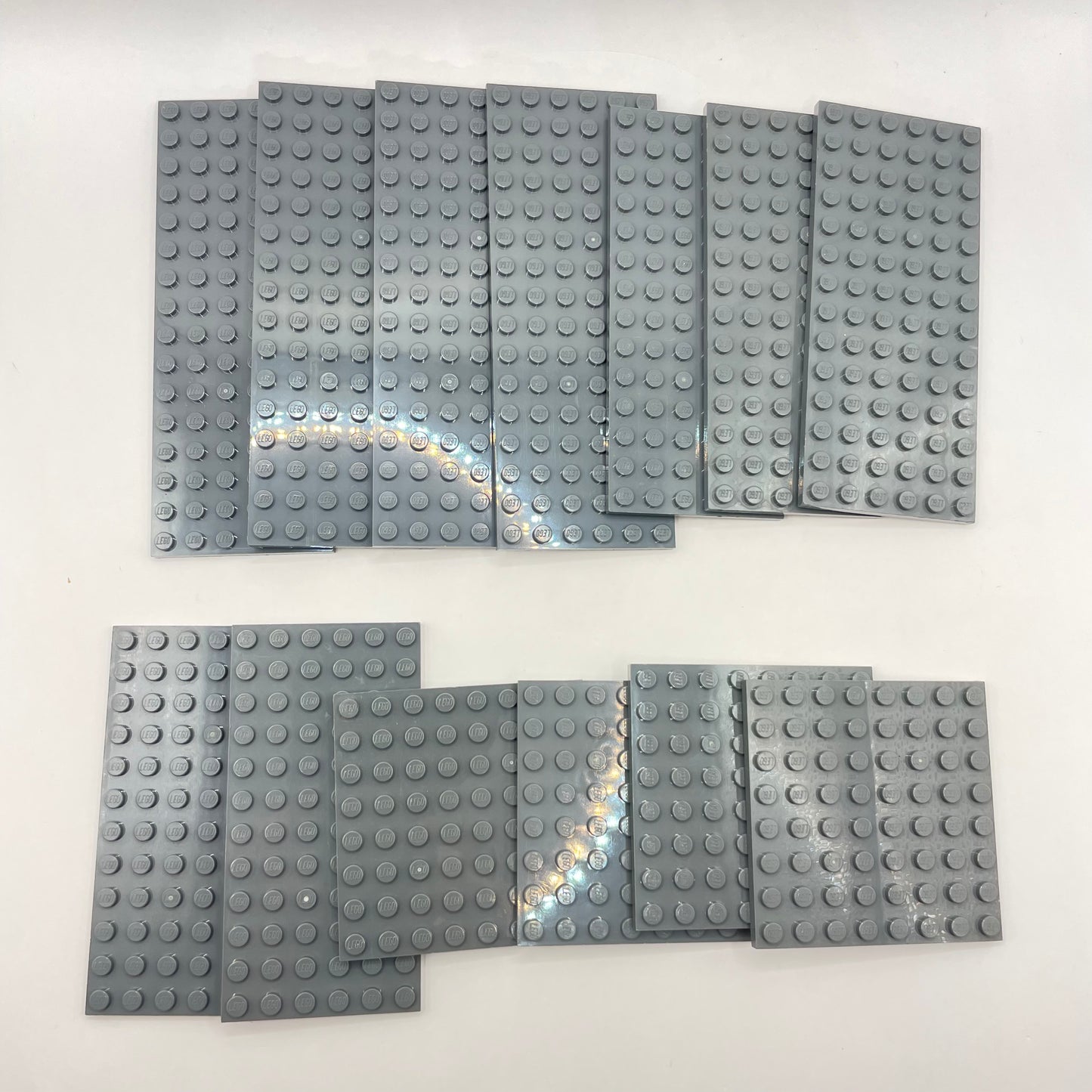 LEGO Medium Plates, Dark Bluish Grey, Approx. 130g