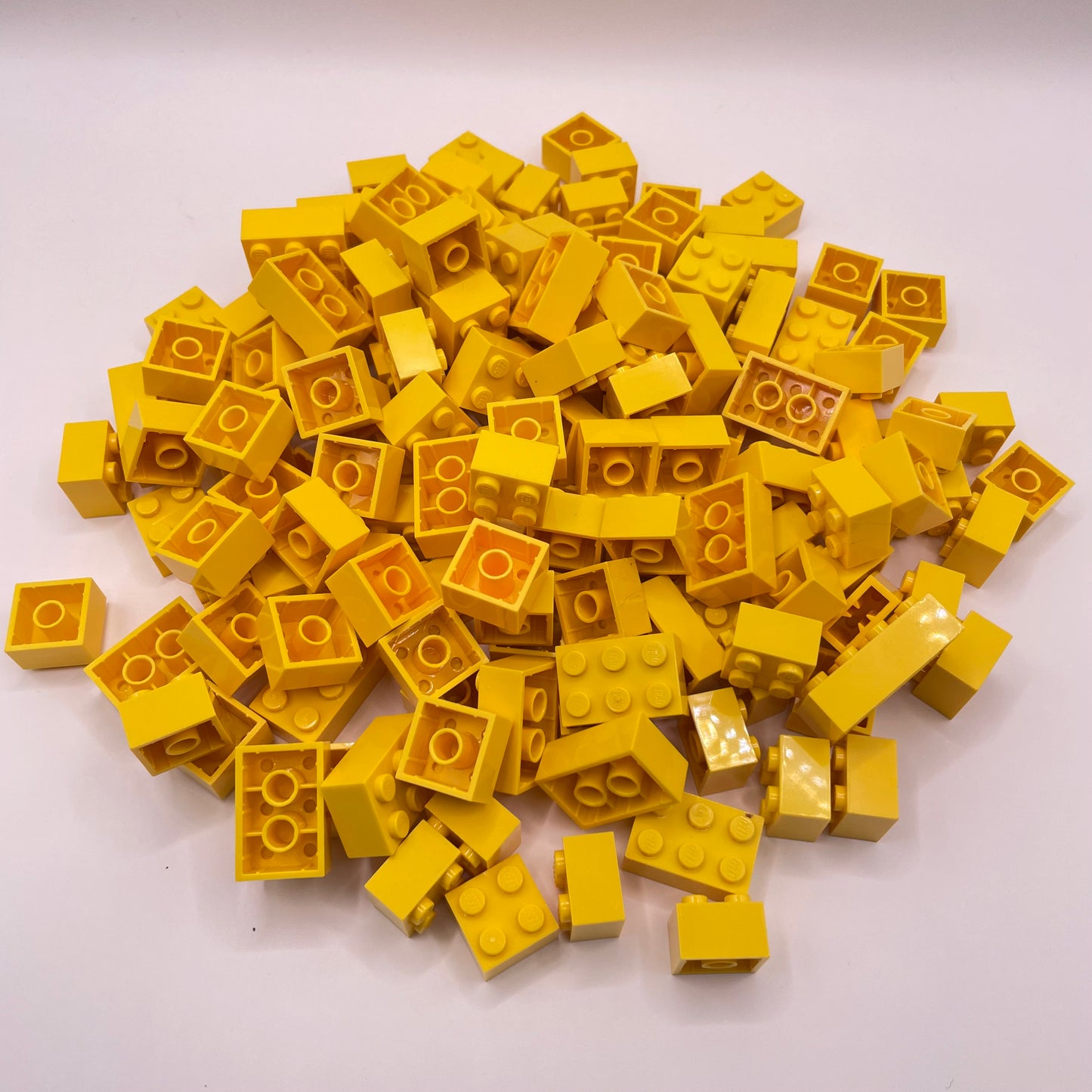 LEGO Bricks, Short, 2x Wide, Yellow, Approx. 200g