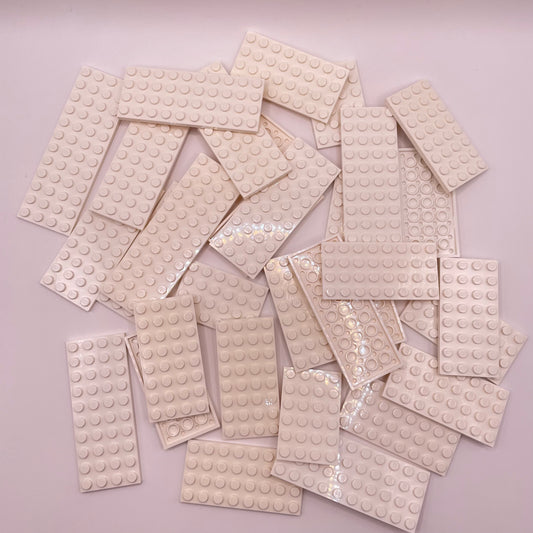 LEGO 4X Wide, Medium Plates, White, Approx. 150g