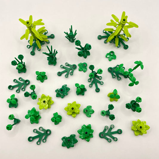 LEGO Small Plant Pack, Green Flowers, Stems, Leaves, 100 Pieces