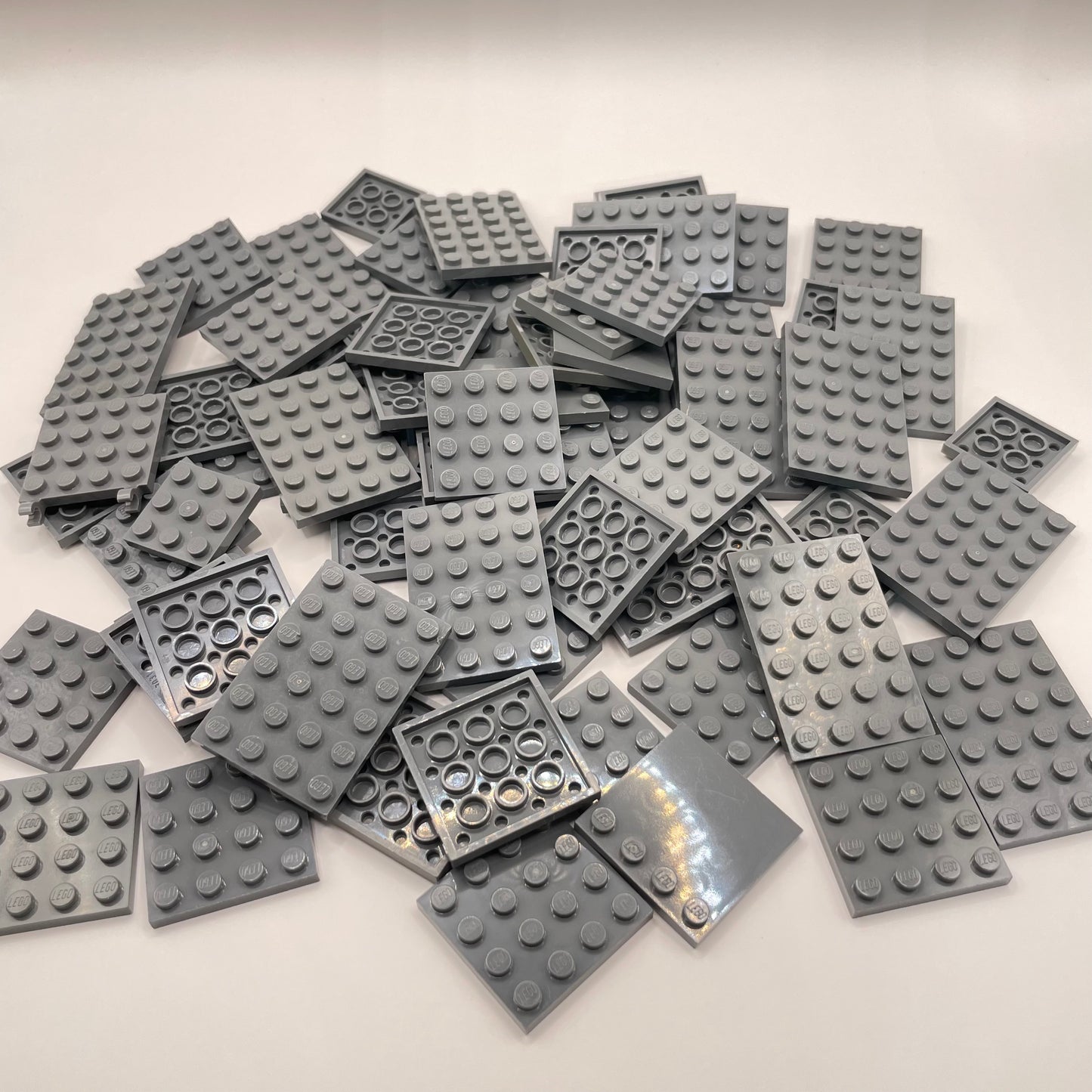 LEGO Plates, Medium, Dark Bluish Grey, Approx. 150g