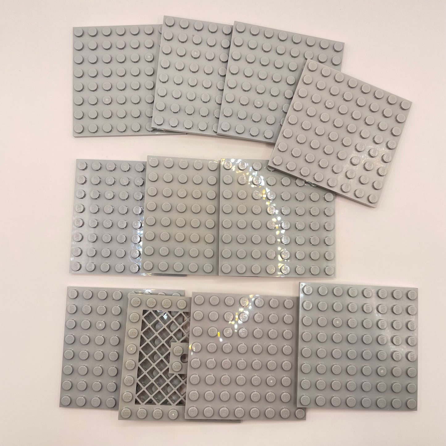 LEGO Medium Plates, 8x8 Habitat, Light Bluish Grey, 11 Pieces