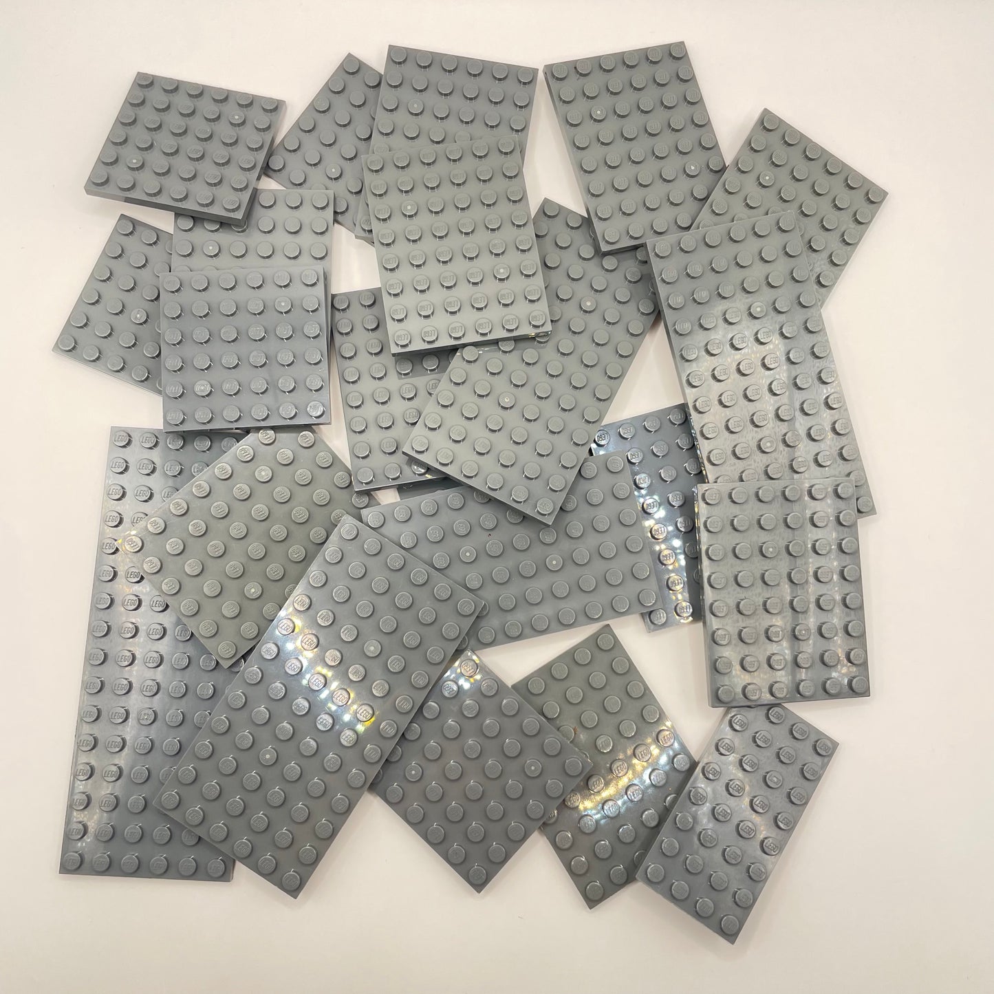 LEGO Medium Plates, Dark Bluish Grey, Approx. 150g
