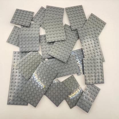 LEGO Medium Plates, Dark Bluish Grey, Approx. 150g