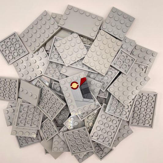 LEGO Plates, Medium, Light Bluish Grey, Approx. 135g