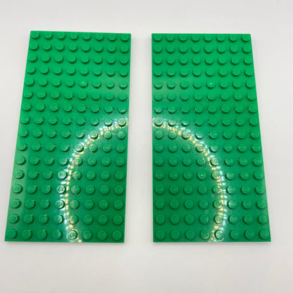 LEGO 8x16 Plates, Green, 2 Pieces,