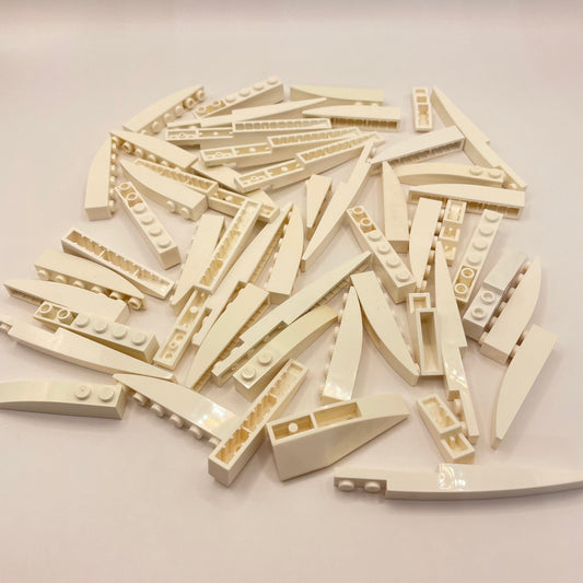 LEGO Long Slopes, White, Approx. 180g