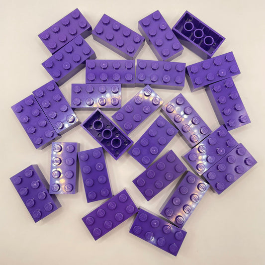 LEGO 2 x 4 Bricks, Dark Purple, 25 Pieces