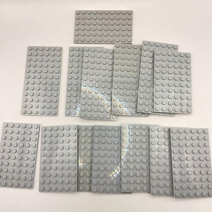 LEGO Plates 6x10, 6x12, Light Bluish Grey, 16 pieces,