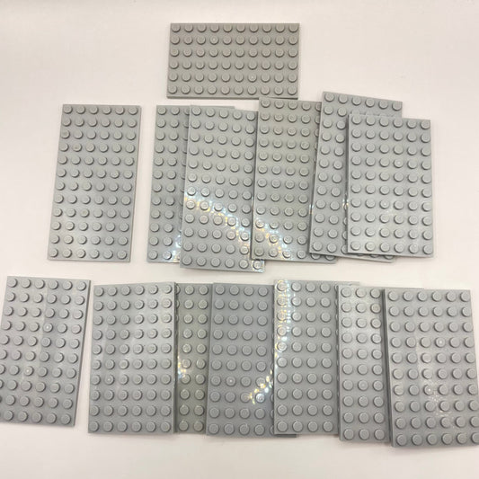 LEGO Plates 6x10, 6x12, Light Bluish Grey, 16 pieces,