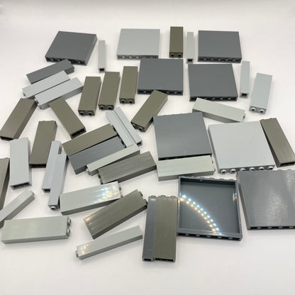 LEGO Mixed Grey, 6x Panel, Approx. 150g