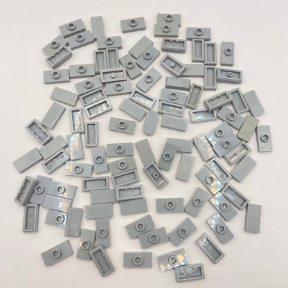 LEGO 1x2 Tiles / Jumpers, Light Bluish Grey, 100 Pieces #1