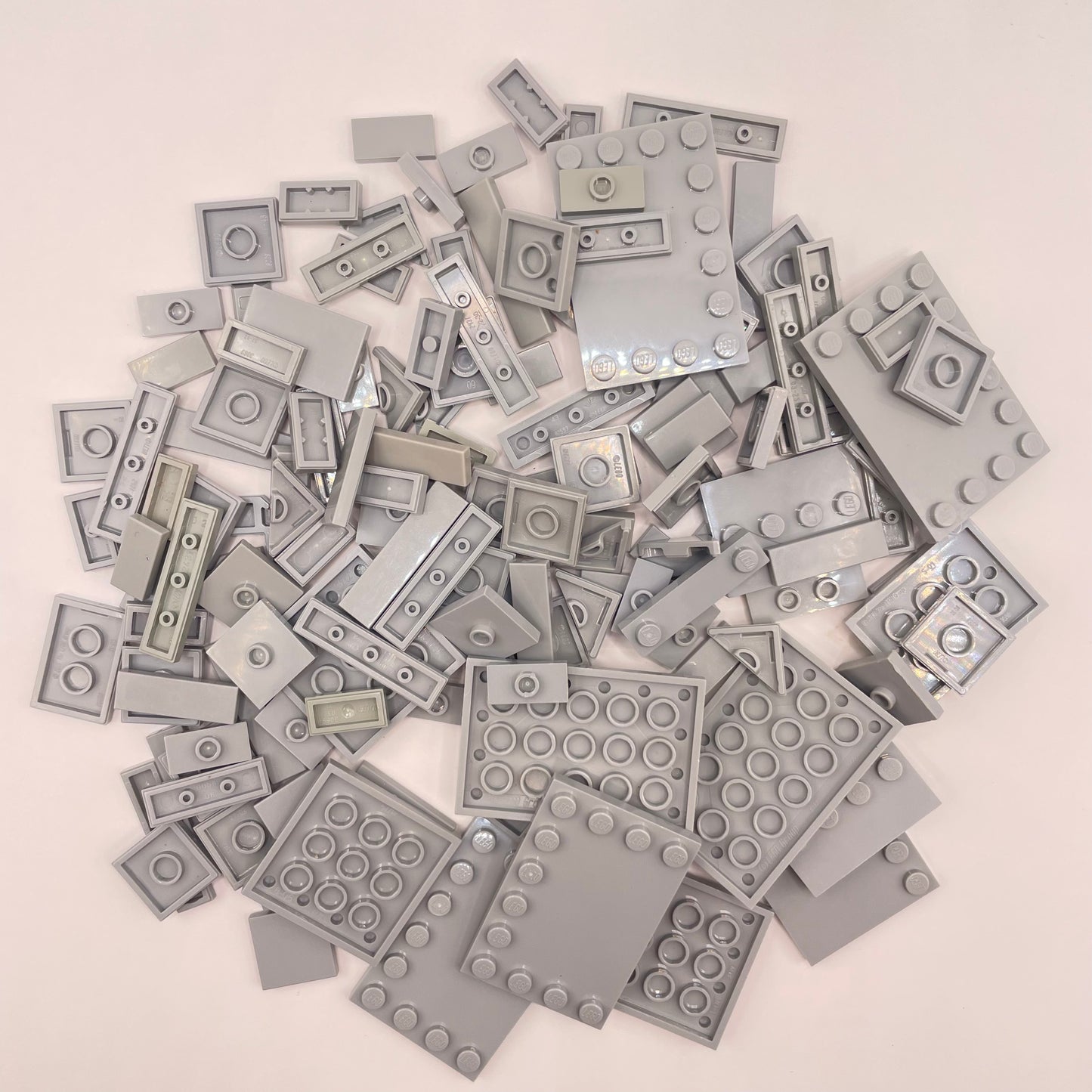 LEGO  Tiles With Large Pieces, Light Bluish Grey, Approx. 85g