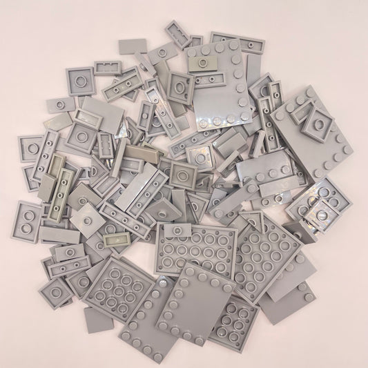 LEGO  Tiles With Large Pieces, Light Bluish Grey, Approx. 85g