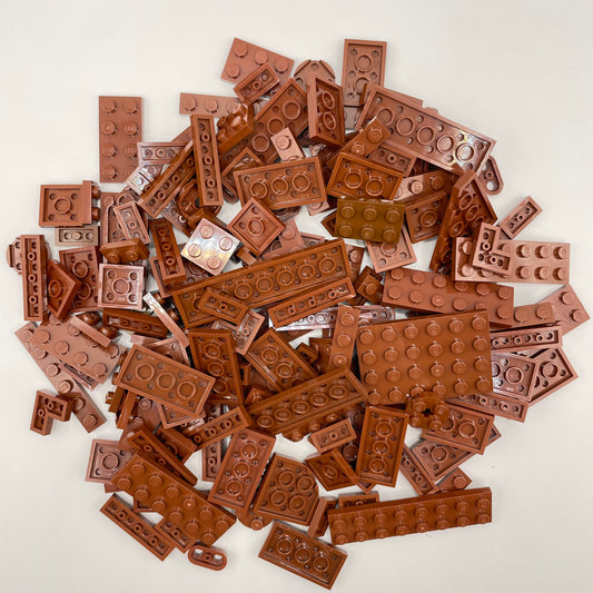 LEGO Mixed Plates, Reddish Brown, Approx. 115g