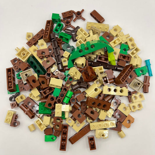 LEGO Small Mixed Technic, Mixed Green and Brown, Technic, Approx. 125g