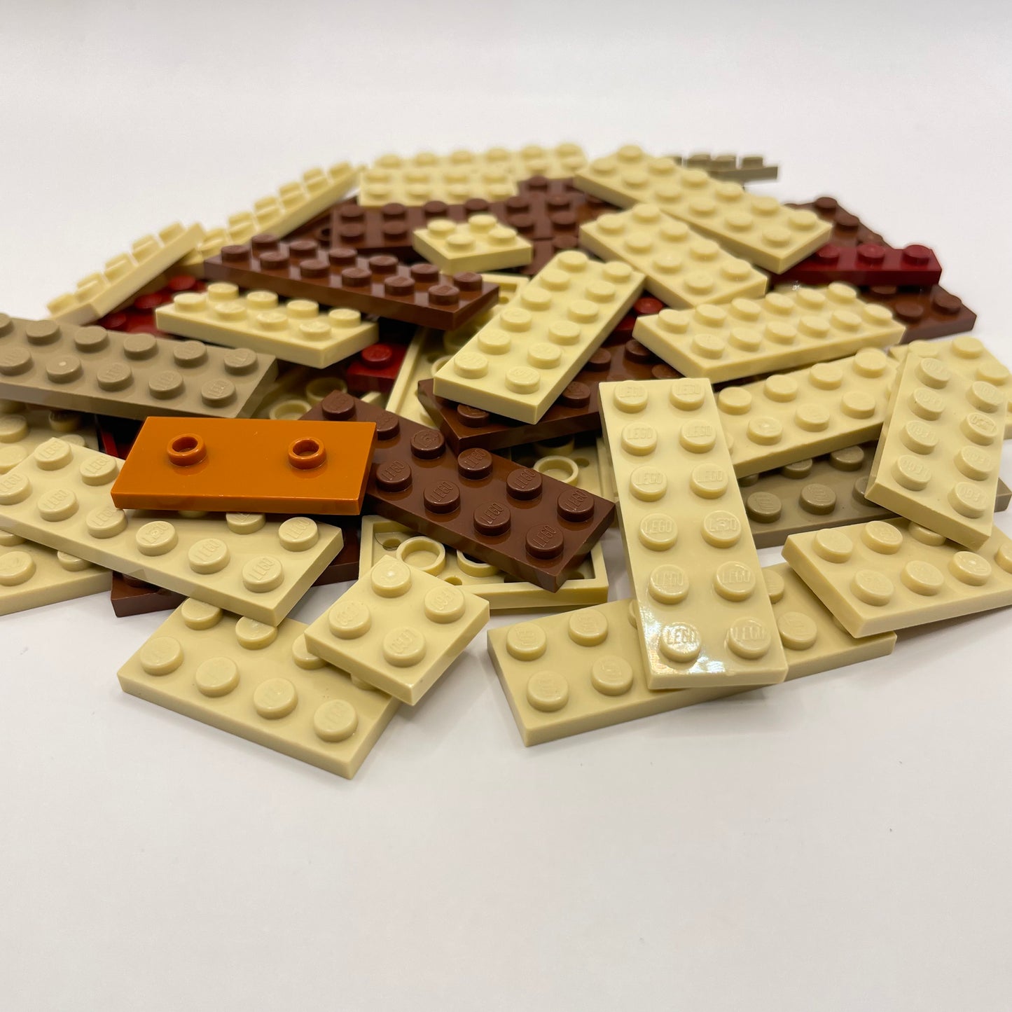LEGO Small Plates, Earth Tones, Approx. 70g