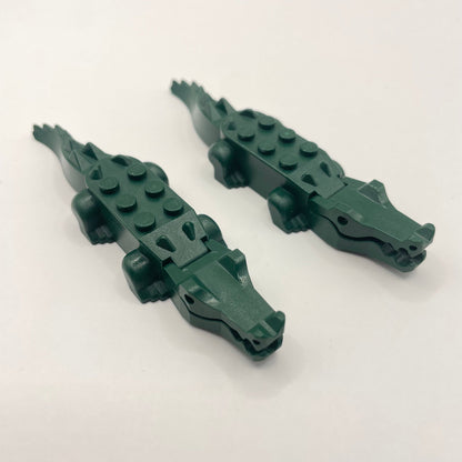 LEGO Crocodile with 8 teeth, Dark Green, 2 Pieces, Pirates