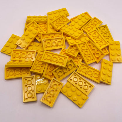 LEGO Plates, 2x4, Yellow, 40 Pieces