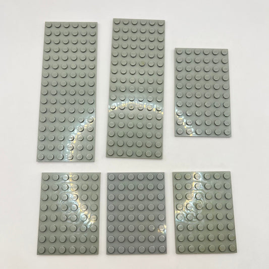 LEGO Plates , Old Light Grey, 6 pieces, Playwear