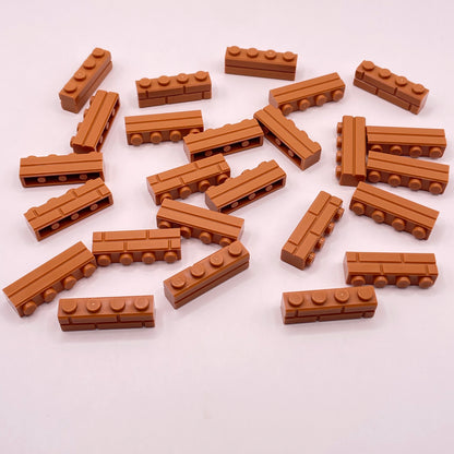 LEGO 1x4 Medium Nougat, Masonry Bricks, 25 pieces