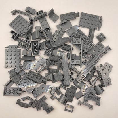 LEGO Vehicle Pieces, Dark Bluish Grey, Approx. 100g