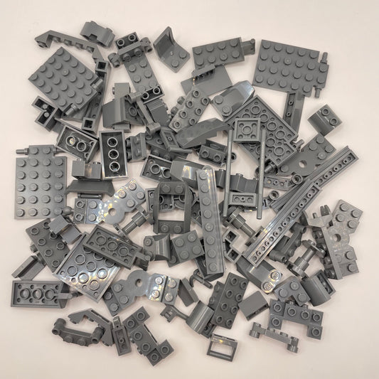 LEGO Vehicle Pieces, Dark Bluish Grey, Approx. 100g