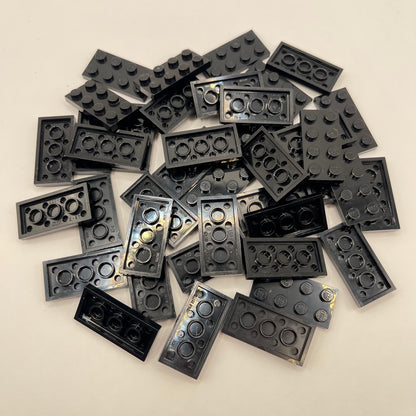 LEGO Plates, 2x4, Black, 40 Pieces