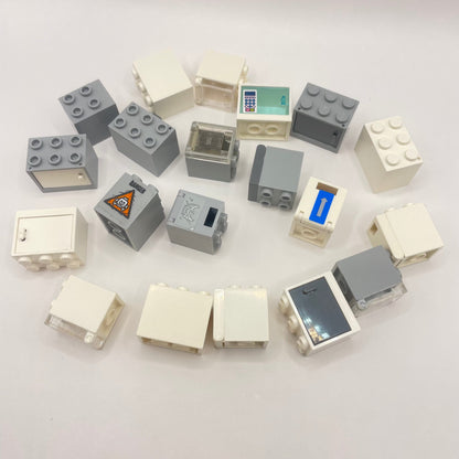 LEGO Cupboards, Drawers, Building, Grey and White, 20 Pieces