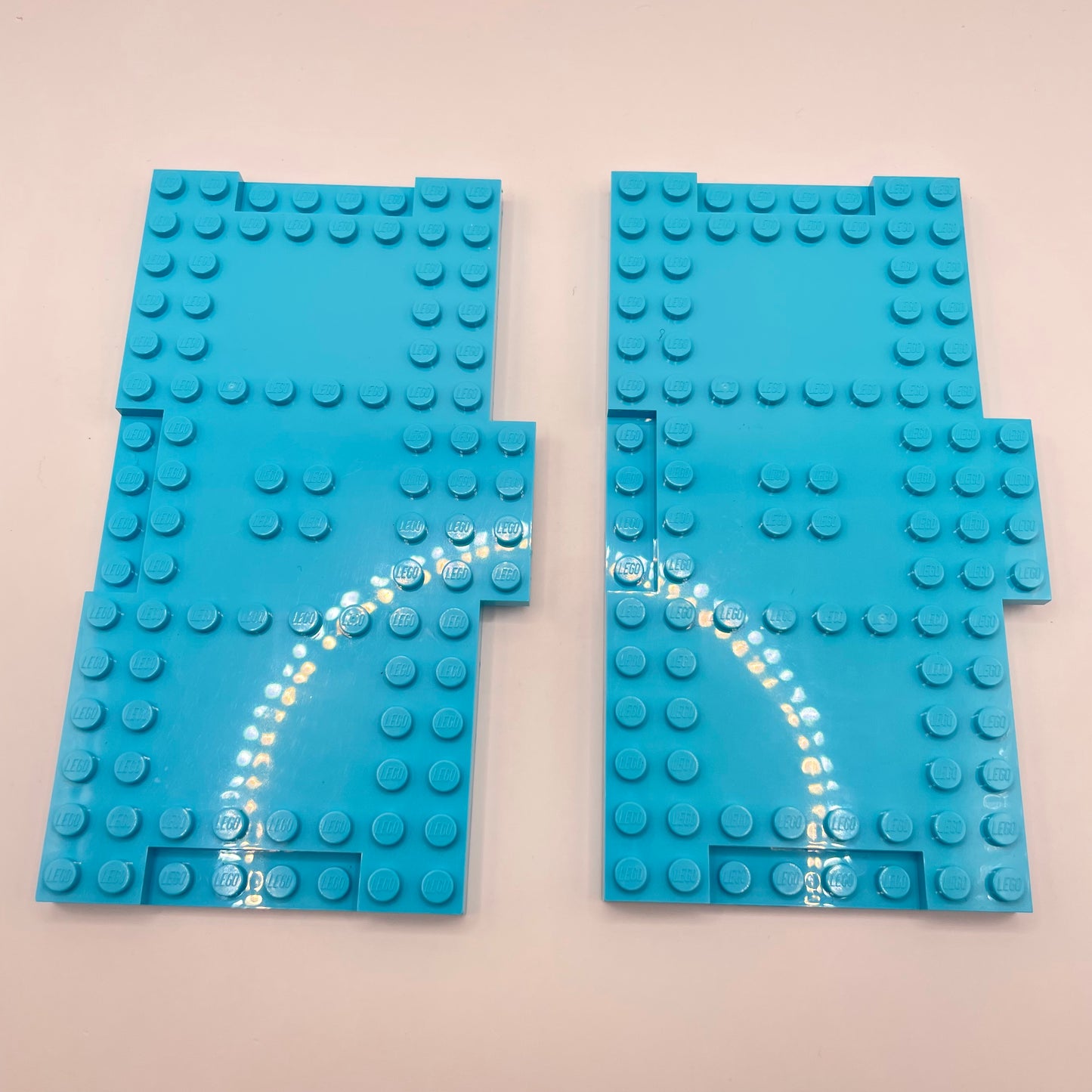 LEGO 8x16 Modified Plates, Medium Azure, 2 Pieces,