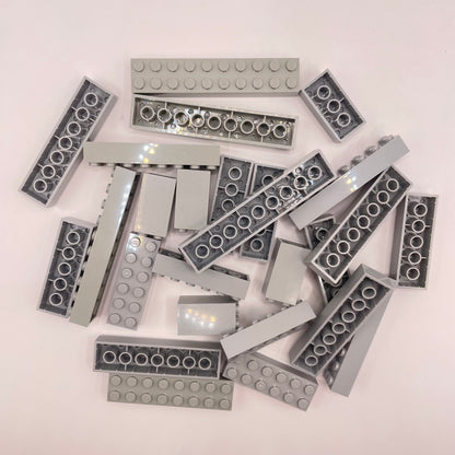 LEGO Bricks 2x Wide Long , Light Bluish Grey, Approx. 100g