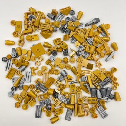 LEGO Mixed Pieces, Pearl Gold and Flat Silver, 200 Pieces