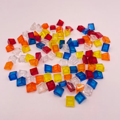 LEGO Cheese Slope, Transparent, Mixed Colours, (100 Pieces)