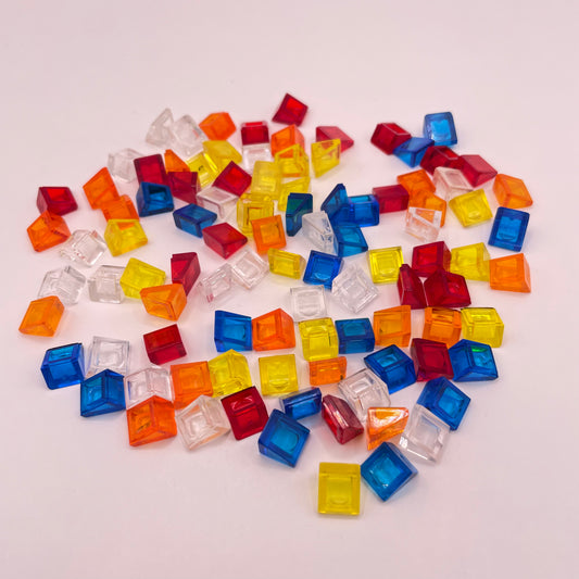 LEGO Cheese Slope, Transparent, Mixed Colours, (100 Pieces)