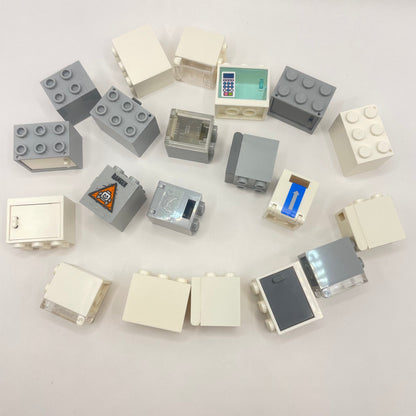 LEGO Cupboards, Drawers, Building, Grey and White, 20 Pieces