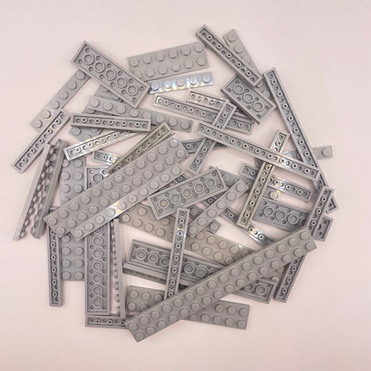 LEGO  Plates, Long, Light Bluish Grey, Approx. 70g