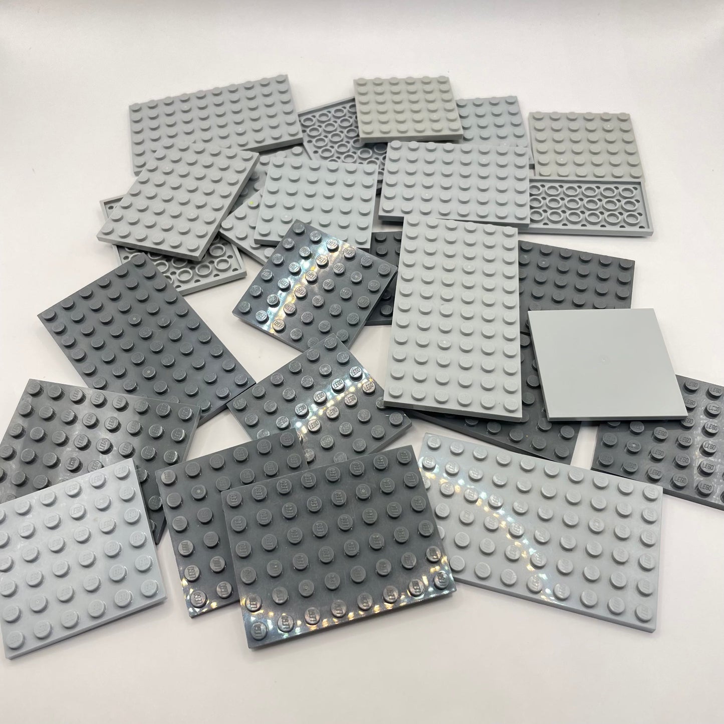 LEGO Large Plates, Mixed Grey, Approx. 150g