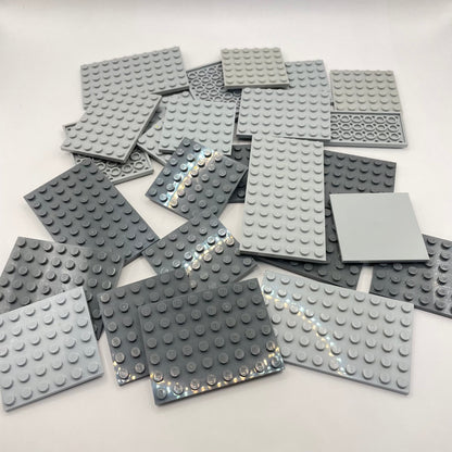 LEGO Large Plates, Mixed Grey, Approx. 150g