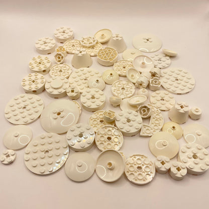 LEGO Round Parts, White, Approx. 110g