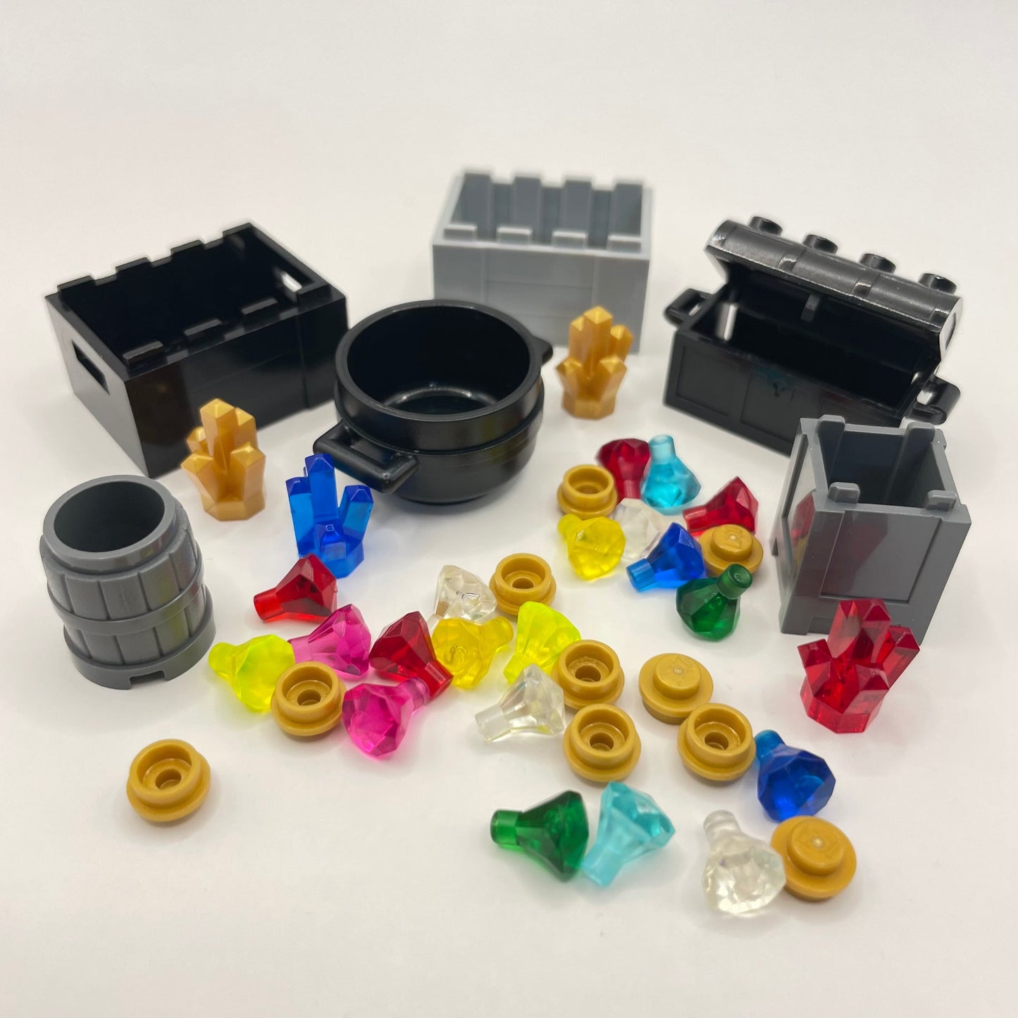 LEGO Treasure Chests, Gem Stones, Gold, Mixed Pieces, (40 Pieces)