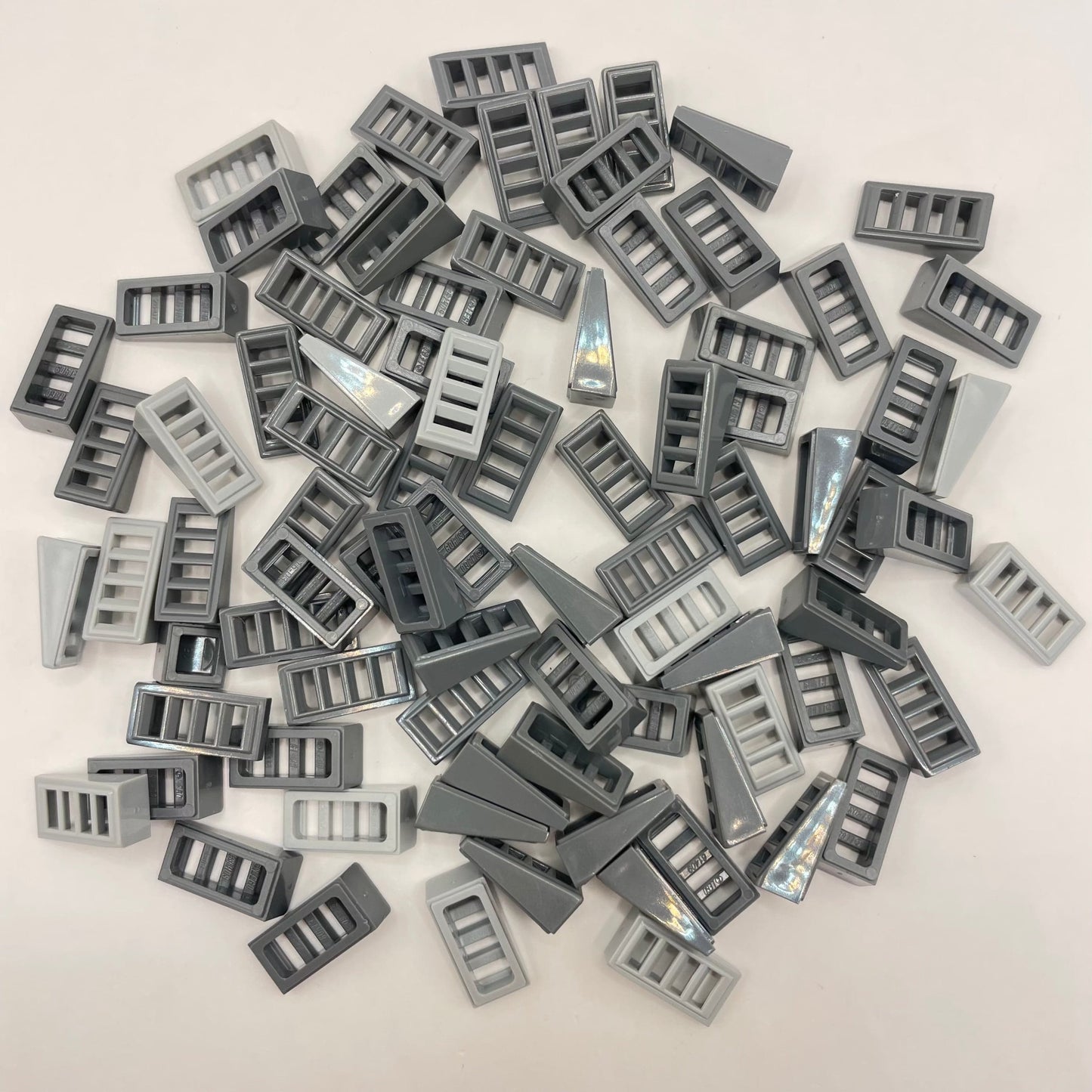 LEGO Sloped Grills, Mixed Bluish Grey, Approx. 27g