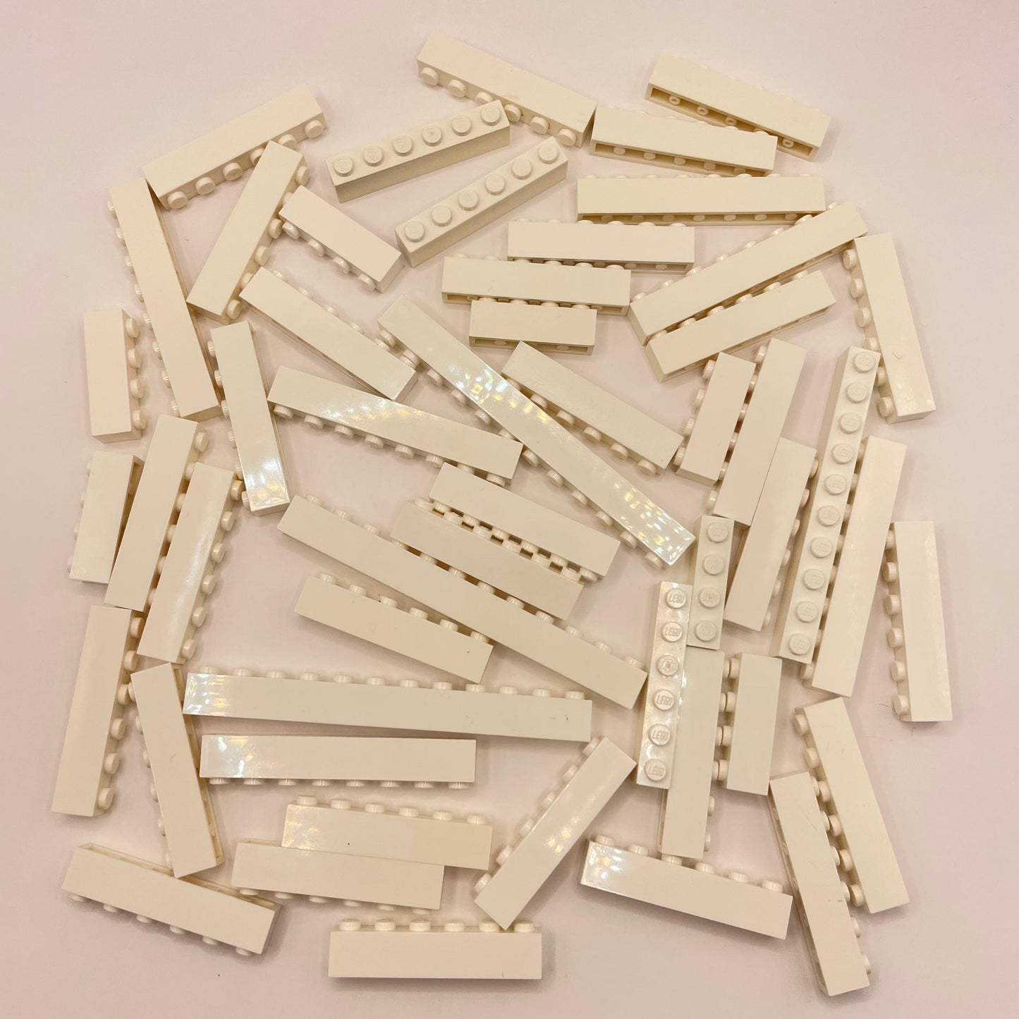 LEGO Bricks 1x Wide, White, Approx. 125g