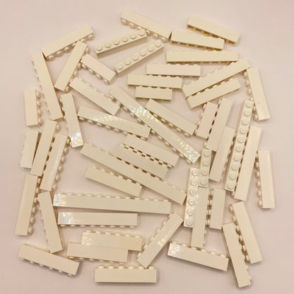 LEGO Bricks 1x Wide, White, Approx. 125g