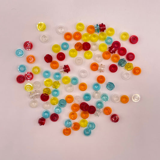 LEGO Mixed Standard Colours, Transparent, 1x1 Round, (100 Pieces)