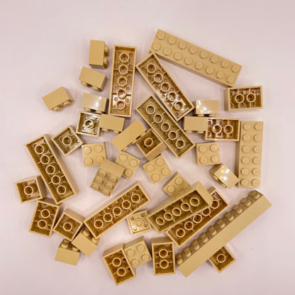 LEGO  Bricks, 2x Wide, Tan, Approx. 80g