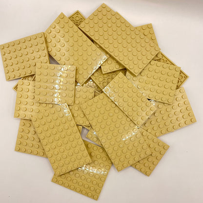 LEGO Medium Plates, Tan, Approx. 160g