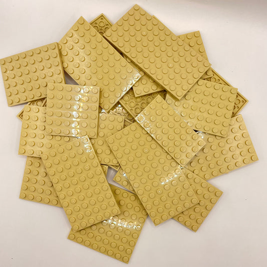 LEGO Medium Plates, Tan, Approx. 160g