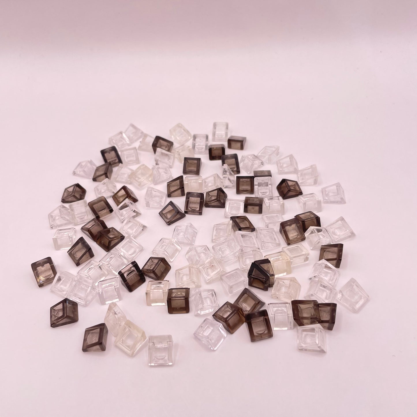 LEGO Cheese Slope, Transparent, Clear and Brown, (100 Pieces)
